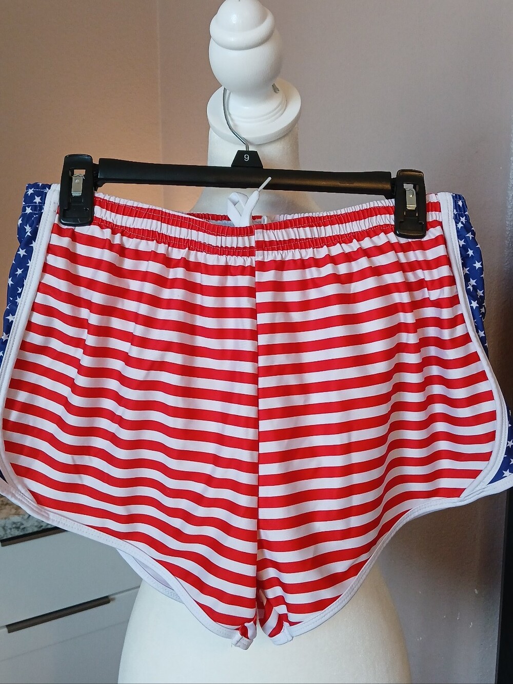 Patriotic USA Flag Swim Shorts Sz L Krass & Co